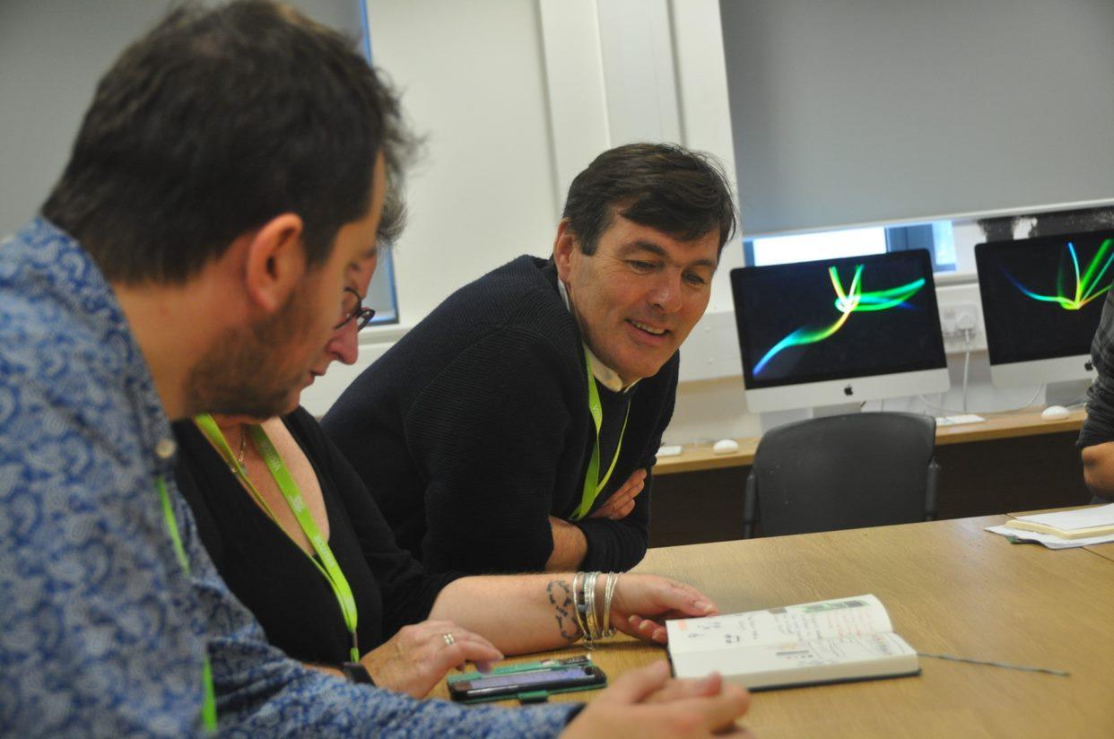 The judging panel hearing a student’s presentation