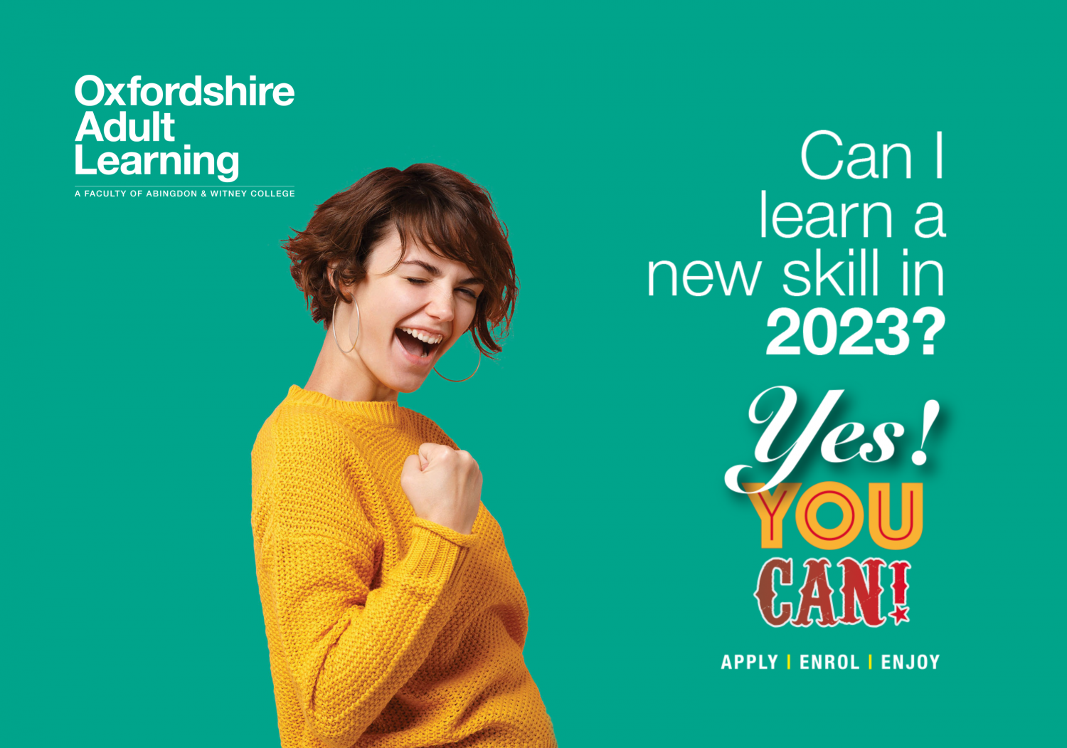 Yes You Can! Oxfordshire Adult Learning January Courses Launched.