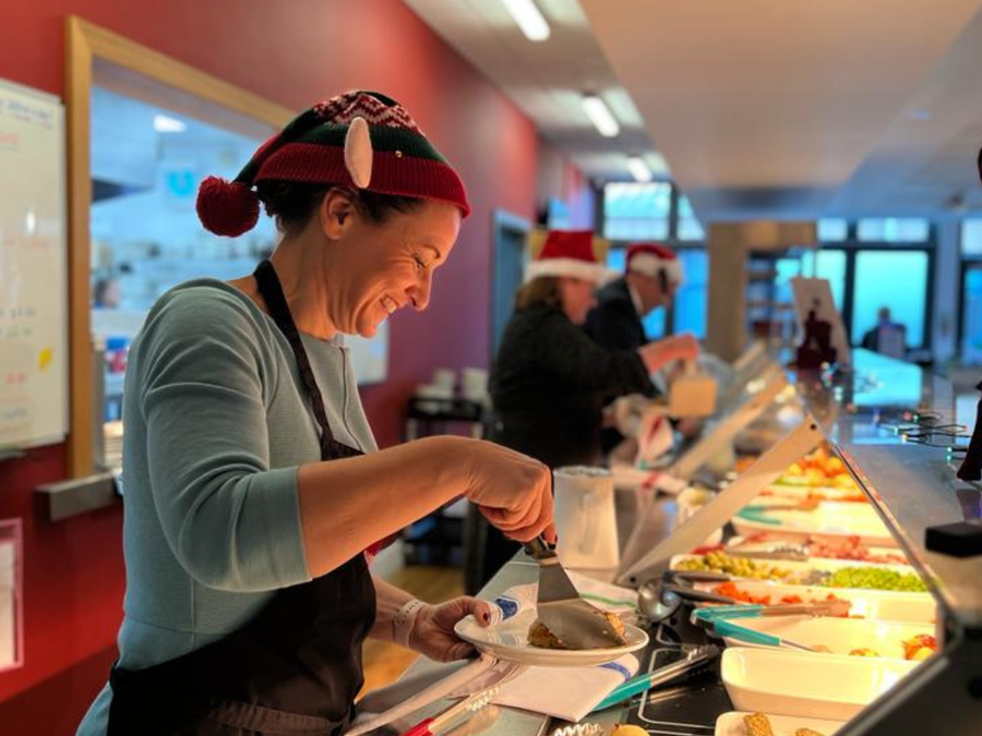 Jo serving our annual SMT Christmas Dinner
