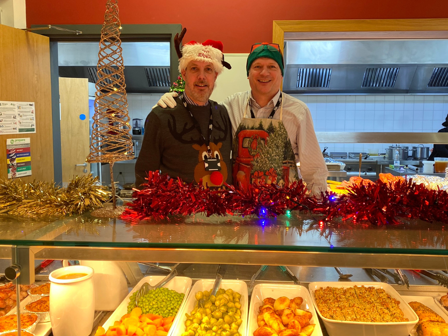 Jack and Olivier serving our annual SMT Christmas Dinner