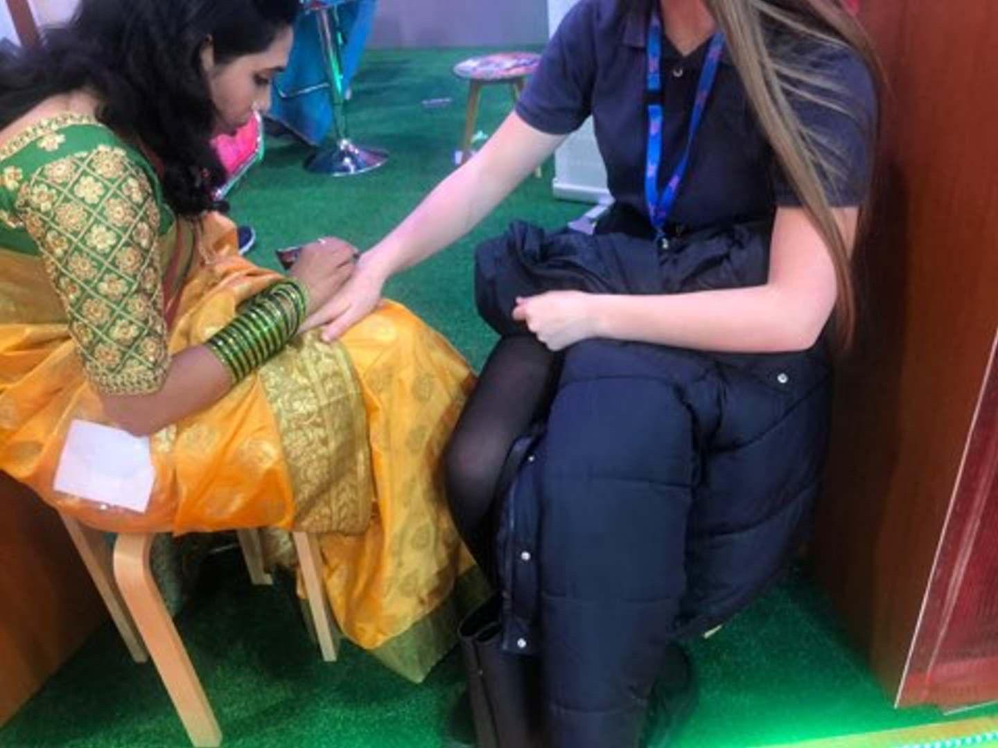 Student gets henna at WTM